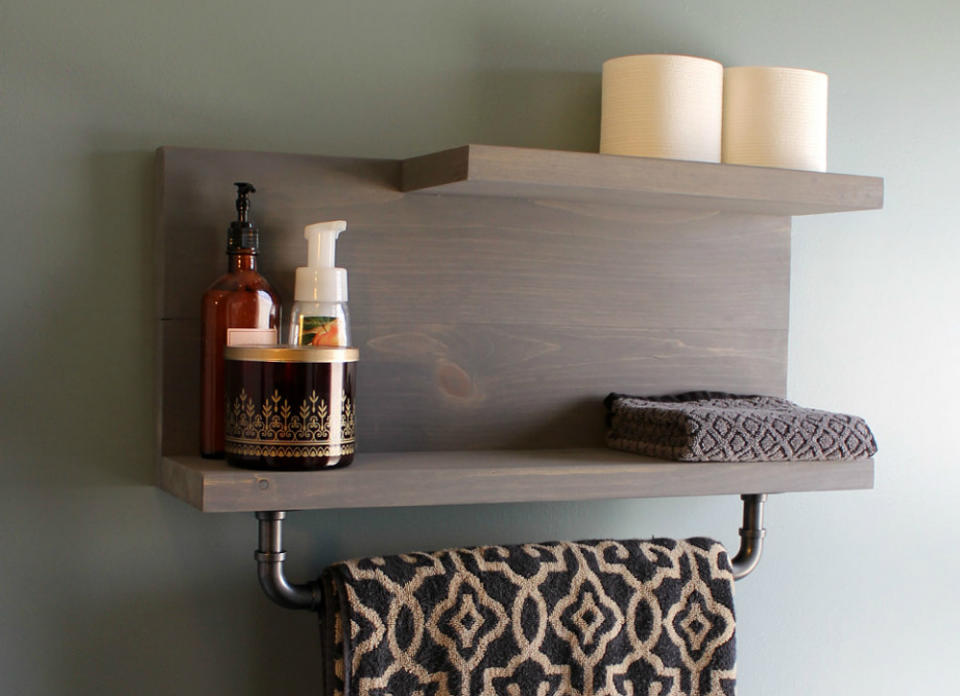 <body> <p>Floating shelves are a stylish spot for decorative and functional items like candles, <a rel="nofollow noopener" href=" http://www.bobvila.com/articles/homemade-dish-soap/?bv=yahoo" target="_blank" data-ylk="slk:soaps;elm:context_link;itc:0;sec:content-canvas" class="link ">soaps</a>, and toiletries. Because they are suspended from the wall without any visible supports, these shelves provide storage without adding much visual weight to the room—just what a half bath needs.</p> <p><strong>Related: <a rel="nofollow noopener" href=" http://www.bobvila.com/slideshow/10-insanely-creative-shelves-you-can-diy-47995?bv=yahoo" target="_blank" data-ylk="slk:10 Insanely Creative Shelves You Can DIY;elm:context_link;itc:0;sec:content-canvas" class="link ">10 Insanely Creative Shelves You Can DIY</a> </strong> </p> </body>