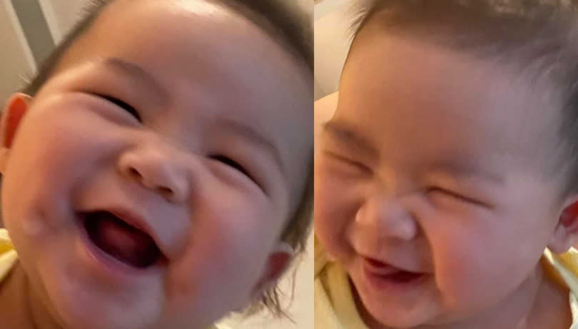 鄧福如曝光寶貝兒子正面照，網友一致認為很像媽媽。（圖／翻攝自鄧福如 AFÜ臉書）