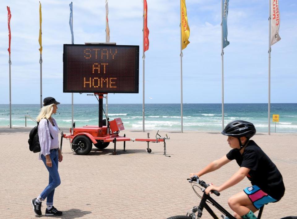 Manly beach on Sydney’s northern beaches on 26 December during a localised lockdown as NSW tried to contain the so-called ‘Avalon cluster’.