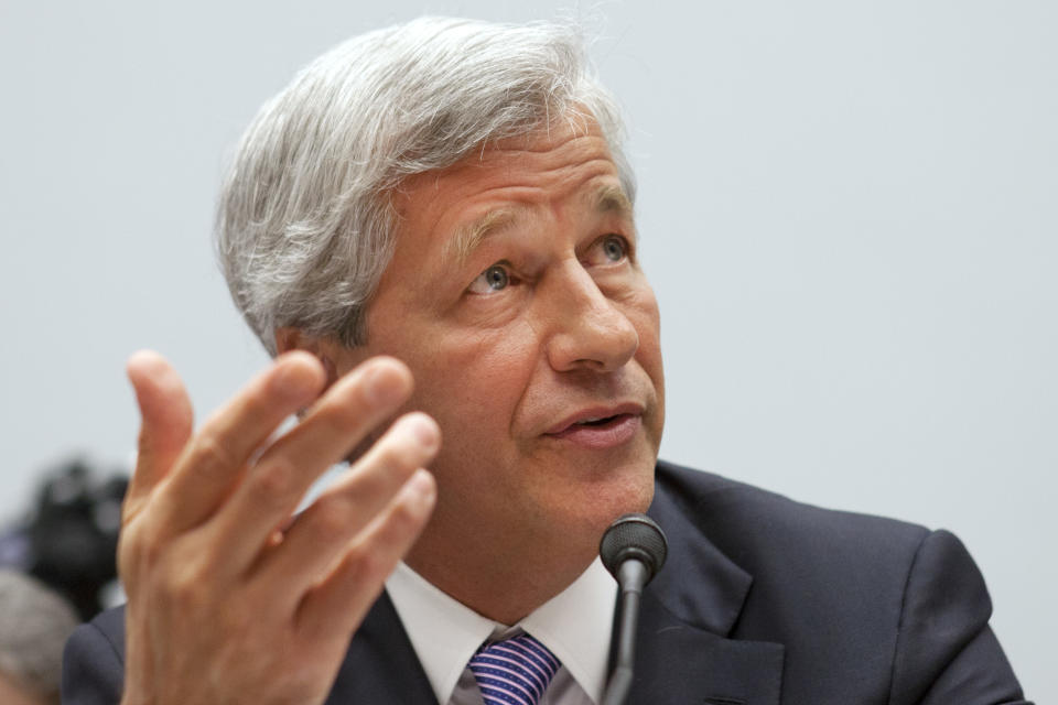 Jamie Dimon, CEO of JPMorgan Chase, testifies before the House Financial Services Committee on Capitol Hill in Washington, on Tuesday, June 19, 2012. (AP Photo/Jacquelyn Martin)