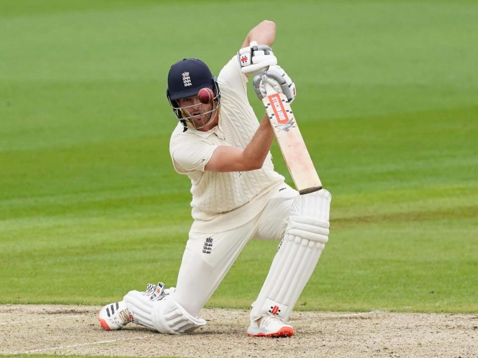 Dom Sibley crept towards a century on day one at Old Trafford: AP