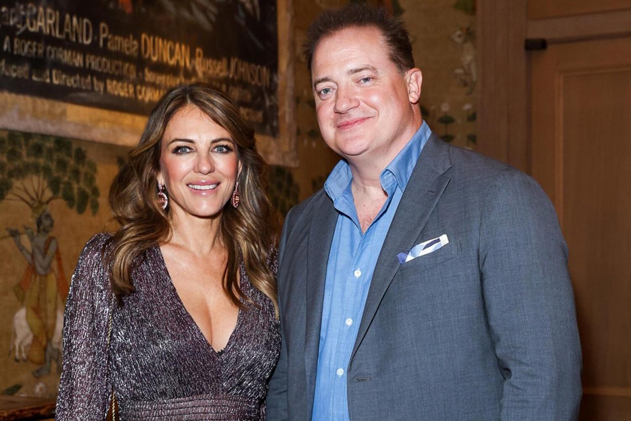 In this image released on October 11th, Elizabeth Hurley and Brendan Fraser attend a special screening of "The Whale", at The Ham Yard Hotel in London, England.