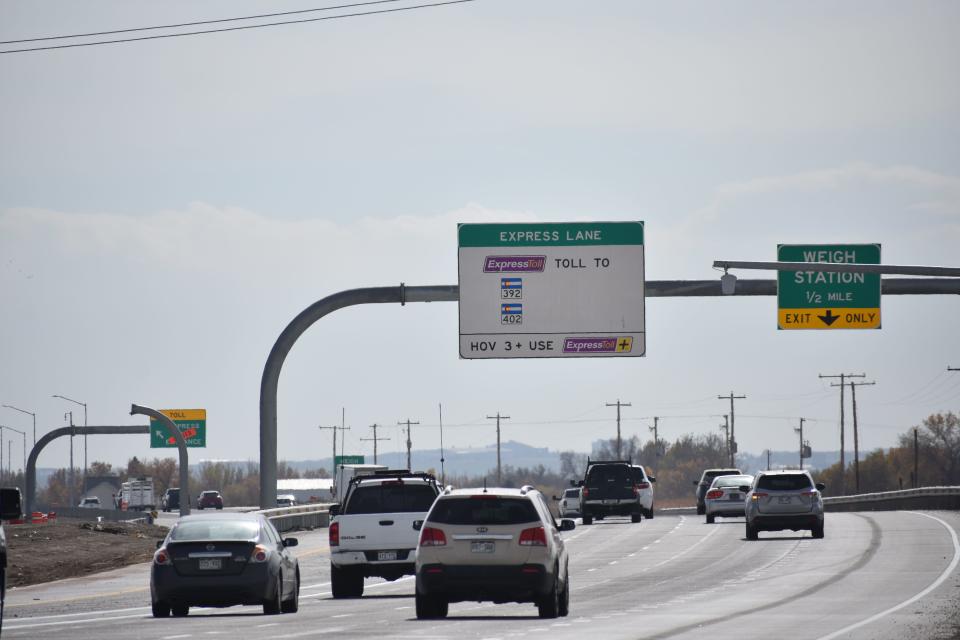 Vehicles drive on Interstate 25 in Fort Collins on Tuesday. The North I-25 Express Lanes project, which includes two general purpose lanes and a toll lane, is scheduled to open in mid-December 2023. Tolling is expected to begin in spring 2024.
