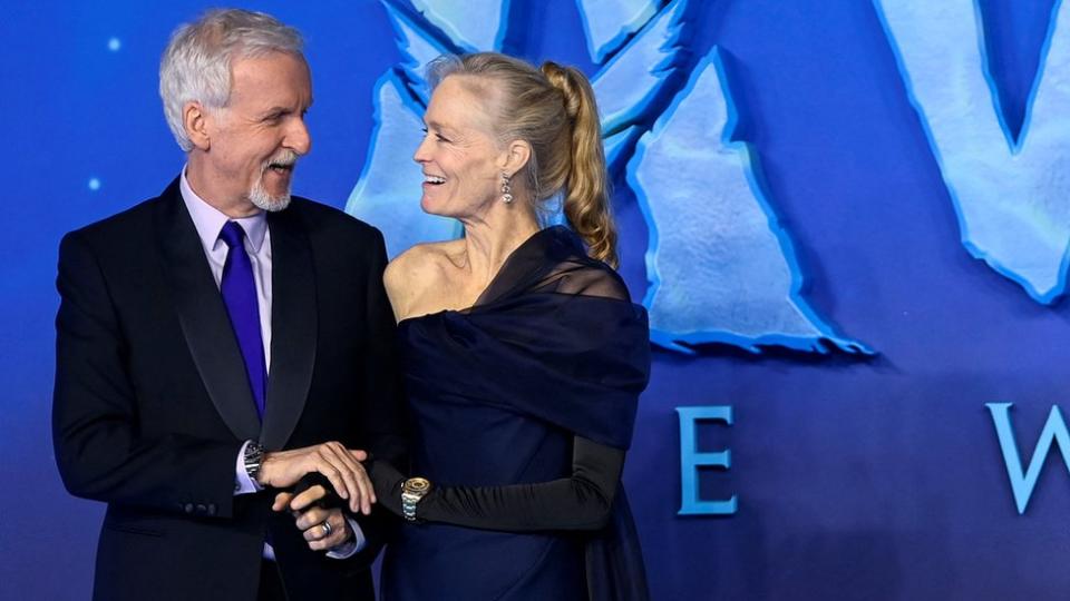 Director James Cameron and his wife Suzy Amis Cameron arrive at the world premiere of &quot;Avatar: The Way of Water&quot; in London, Britain December 6, 2022