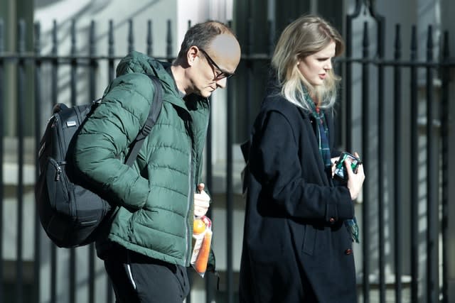 Dominic Cummings with his assistant Cleo Watson