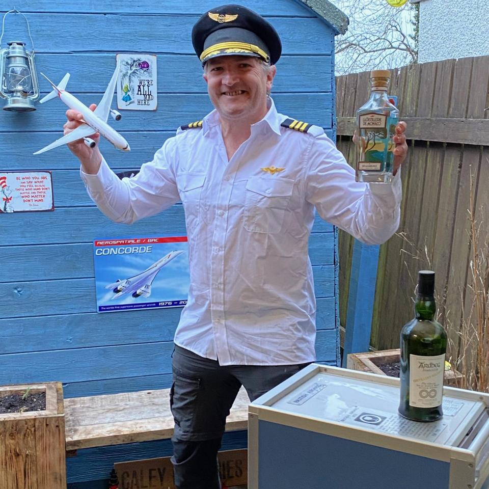 Robin, with his BA drinks trolley - Robin McKelvie