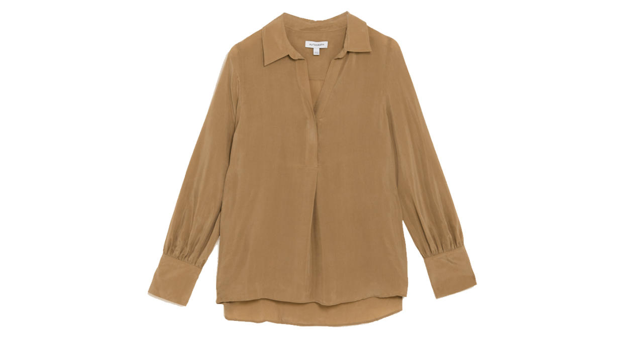 Collared Relaxed Longline Popover Blouse