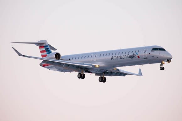 An American Eagle regional jet operated by PSA Airlines