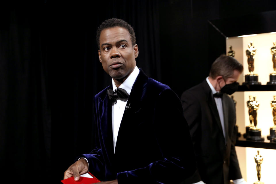 Comedian Chris Rock reportedly told audience memebts that he won't speak about being smacked by Will Smith at the Oscars until he is paid. (Photo: Al Seib /A.M.P.A.S. via Getty Images)