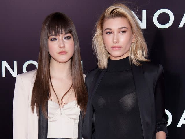 <p>Lars Niki/Corbis/Getty</p> Alaia Baldwin and Hailey Baldwin at the Noah US premiere.