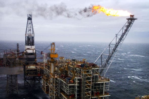 An oil rig in the North Sea