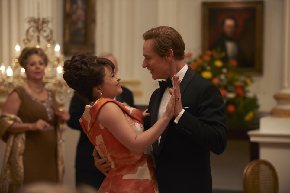 Princess Margaret (Helena Bonham Carter) dances with Antony Armstrong-Jones (Ben Daniels). (Photo: Des Willie/Netflix)