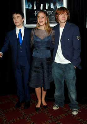 Daniel Radcliffe , Emma Watson and Rupert Grint at the NY premiere of Warner Bros. Pictures' Harry Potter and the Goblet of Fire