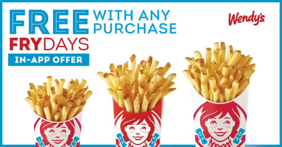 The offer will be available in the Wendy’s app every Friday. Wendy's