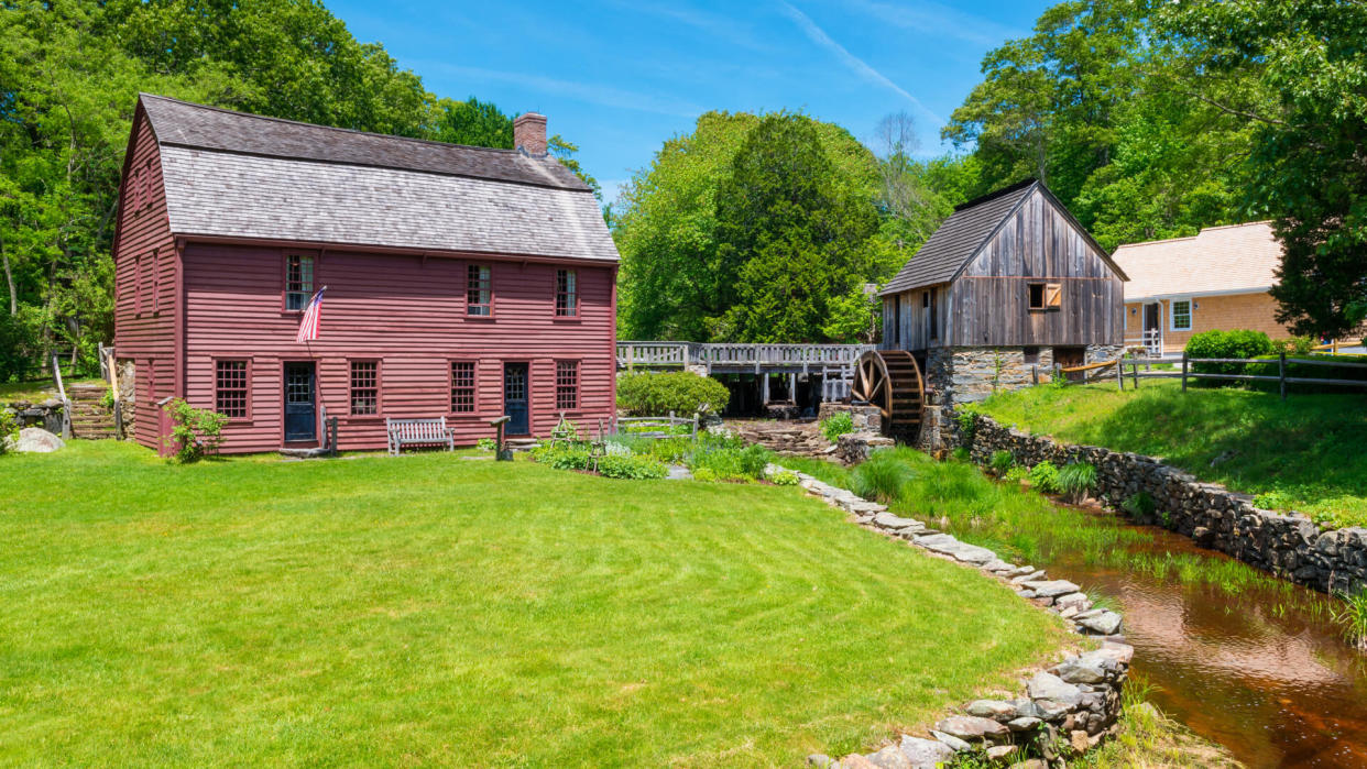 Saunderstown, RI, USA - May 29, 2014: Gilbert Stuart Birthplace and Museum in Saunderstown, Rhode Island, USA.