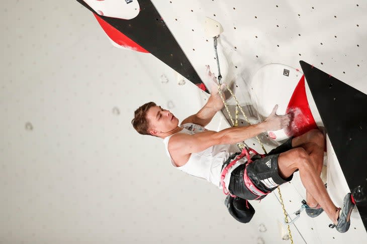 <span class="article__caption">Luka Potocar on his way to victory in his home country. </span> (Photo: Dimitris Tosidis/IFSC)