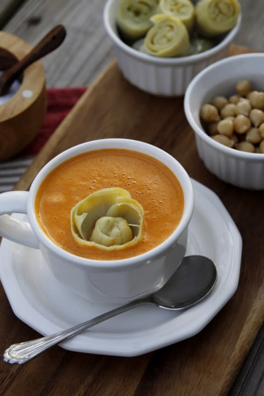 Artichoke and Roasted Red Pepper Soup