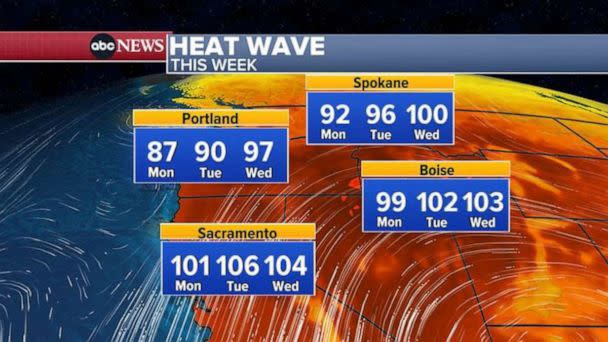 PHOTO: Heat Wave map (ABC News)