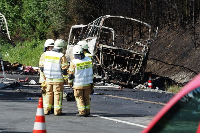 Up to 18 feared dead and some 30 injured in a fiery bus crash in Germany