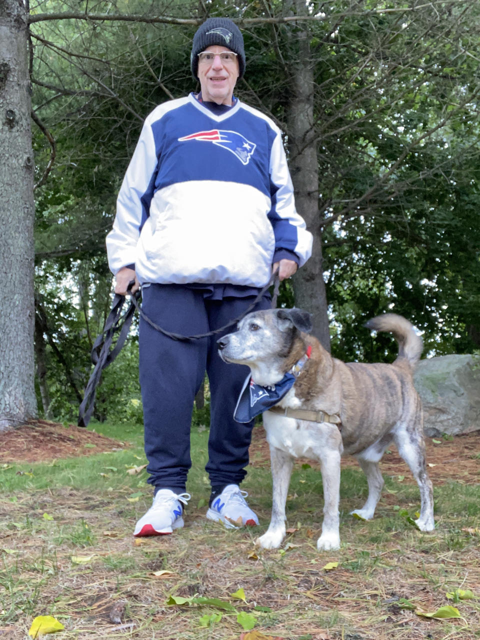 Devlin started his health journey by walking his dog, Elvis, a little longer each day. (Courtesy Paul Devlin)