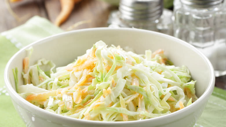 coleslaw in dish