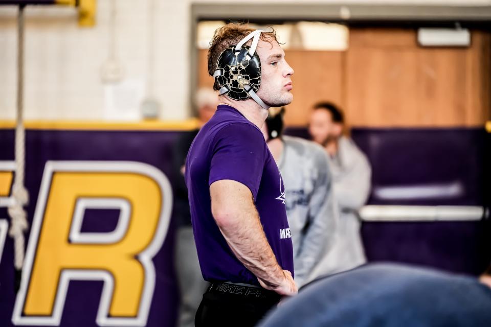 Northern Iowa wrestler Cael Happel beat a past All-American on Sunday. Happel went 4-0 and took first at the Daktronics Open at South Dakota State.