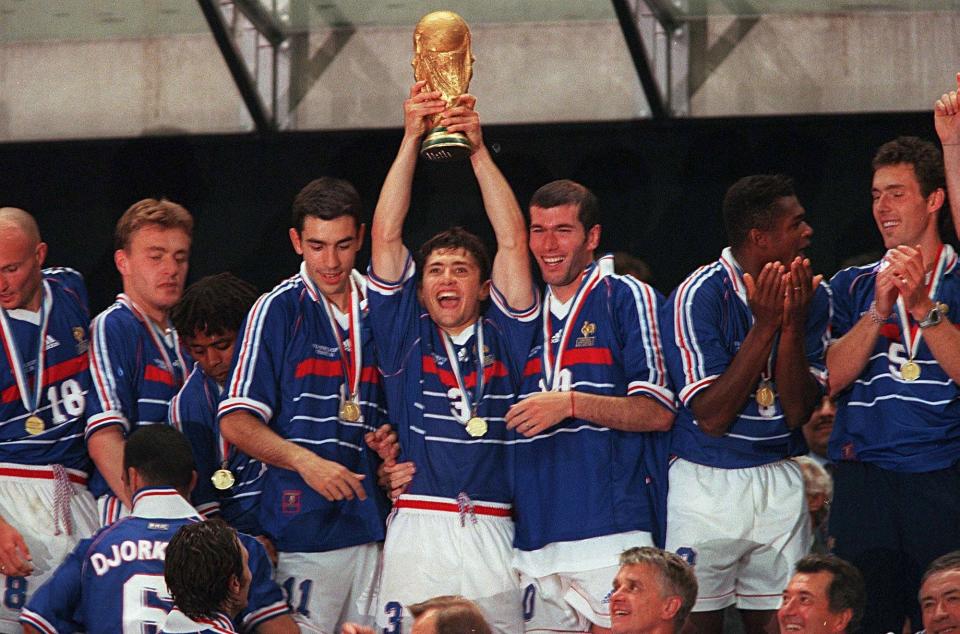 France lift the 1998 World Cup.