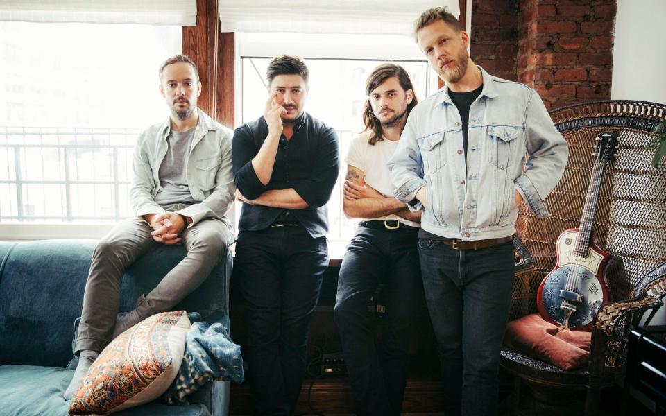 Mumford & Sons: Ben Lovett, Marcus Mumford, Winston Marshall and Ted Dwane - AP