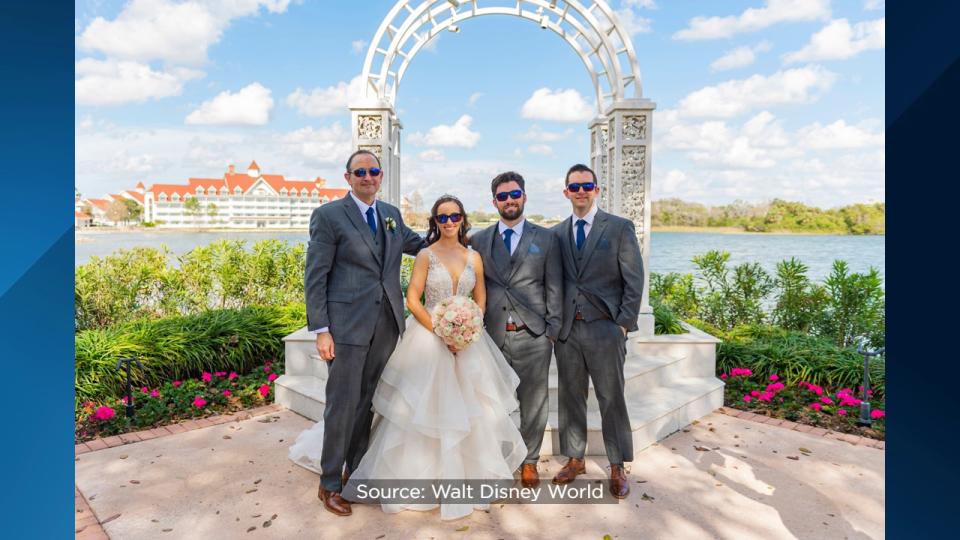 Kristin Robinson donned special glasses that allow the colorblind to see the world in color before her dream wedding at Walt Disney World.