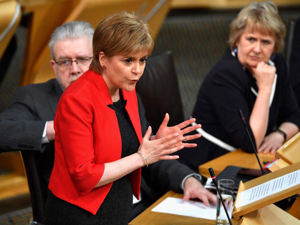 First Minister Nicola Sturgeon had been addressing Holyrood's referendum debate before the attack at Westminster occurred: Getty