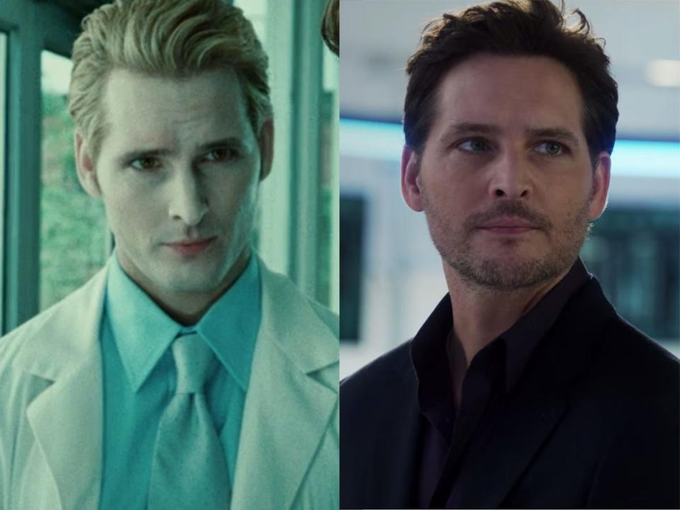 On the left: Peter Facinelli as Dr. Carlisle Cullen in "Twilight." On the right: Facinelli as Maxwell Lord on season one of "Supergirl."