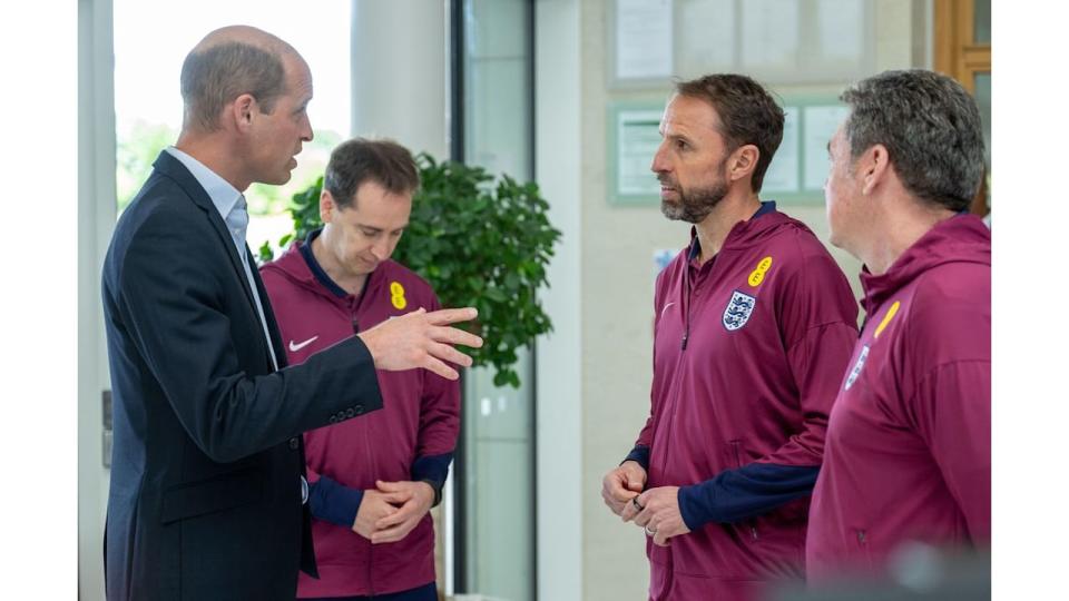 Prince William speaks with Gareth Southgate 