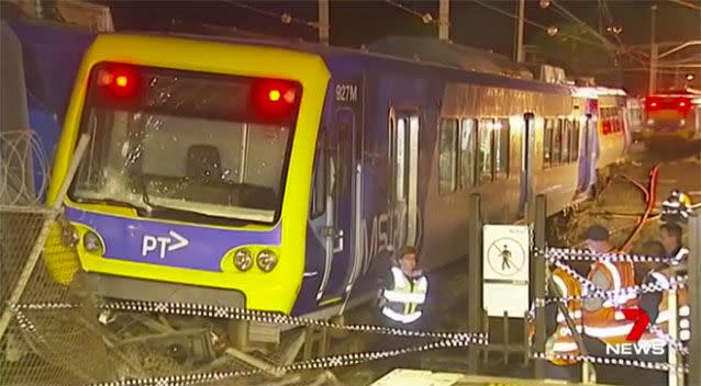 Archer damaged signal boxes across Melbourne's rail network, placing debris on the track. Picture: 7 News