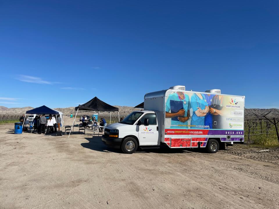 The Desert Healthcare District's mobile van was out in Mecca to provide vaccines and other health check-ups to farmworkers on Thursday, Jan. 19, 2023.
