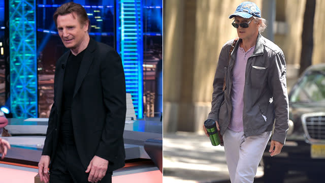 Liam Neeson didn't look like himself when he stepped out in New York City's SoHo district on Monday. The 63-year-old action star appeared to have lost a staggering amount of weight that left him nearly unrecognizable. <strong> WATCH: Seth MacFarlane Has a Killer Impression of Liam Neeson! </strong> Neeson tucked his long gray hair under a cap as he strolled through the trendy neighborhood wearing khakis, a purple shirt and a light jacket. Getty Images While the actor has not commented on his weight loss, he did reveal in March that he plans to quit the wildly popular <em>Taken </em>franchise within the next few years. Perhaps Neeson just doesn't see the need to bulk up for the film role anymore, or he's sizing down for another on-screen part. <strong> NEWS: Action Star Showdown! <em>Wolverine</em>'s Hugh Jackman vs<em> Taken'</em>s Liam Neeson </strong> Getty Images This past year (before he got his boxer body for <em>Southpaw</em>), moviegoers witnessed Jake Gyllenhaal's massive weight loss for his disturbing role in <em> Nightcrawler.</em> The 34-year-old actor revealed to ET that during filming, he maintained his frail frame by surviving on a strict kale and chewing gum diet. "I could feel that he needed to be hungry, you know, and I wanted to explore that idea," Jake told ET. "It wasn't unhealthy [but] it wasn't dangerous." <strong> PHOTOS: Before and After -- Stars' Most Dramatic Transformations </strong> Gyllenhaal and Neeson aren't the only ones to exhibit a drastic weight loss. Here's six more men that have shed some pounds: