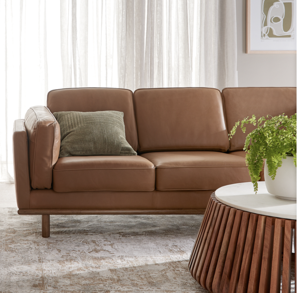 3-seat Grace Leather Sofa at Freedom