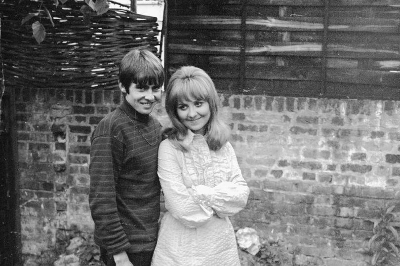 Davy Jones of the Monkees with Lulu in the garden of her home in St John's Wood, London.