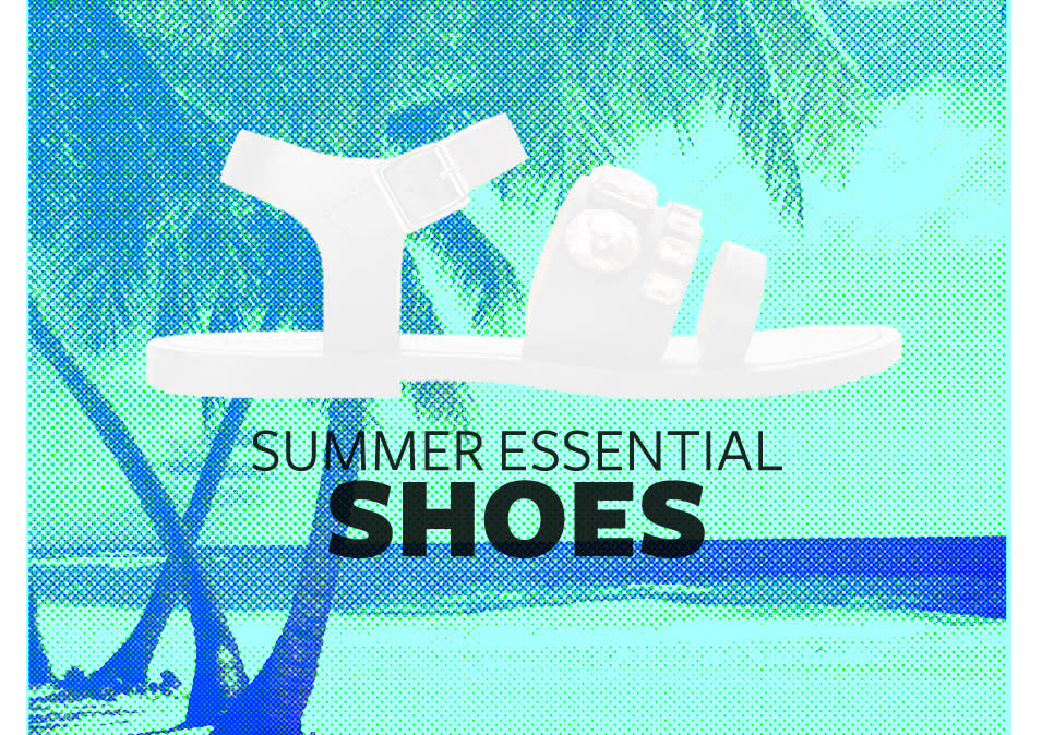 <p>15 Summer Essential Shoes</p><p>Keep your feet off the burning sand in these cool shoes.</p>