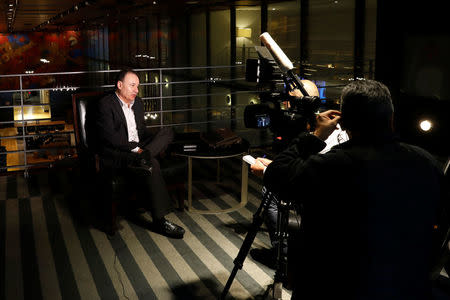 Alfonso Durazo, who will be appointed as Public Security Minister for the National Regeneration Movement (MORENA), listens a question during an interview with Reuters in Mexico City, Mexico January 18, 2018. REUTERS/Carlos Jasso