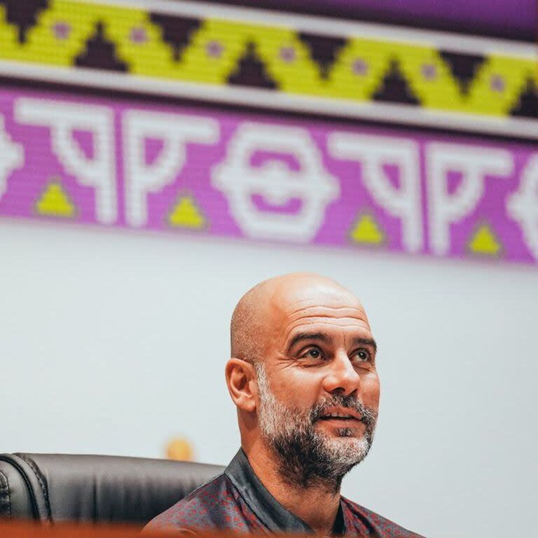 la habitual conferencia de prensa de Pep Guardiola