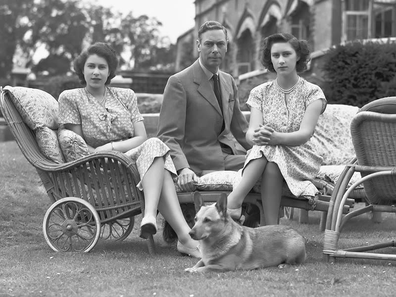 King George VI with his daughters Princess Elizabeth and Princess Margaret  | Lisa Sheridan/Studio Lisa/Getty