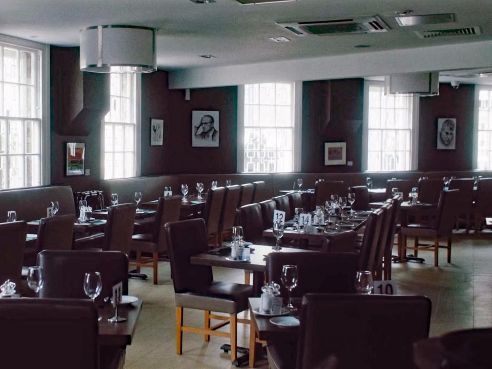 interior shot of the dining room at the clink restaurant in brixton prison