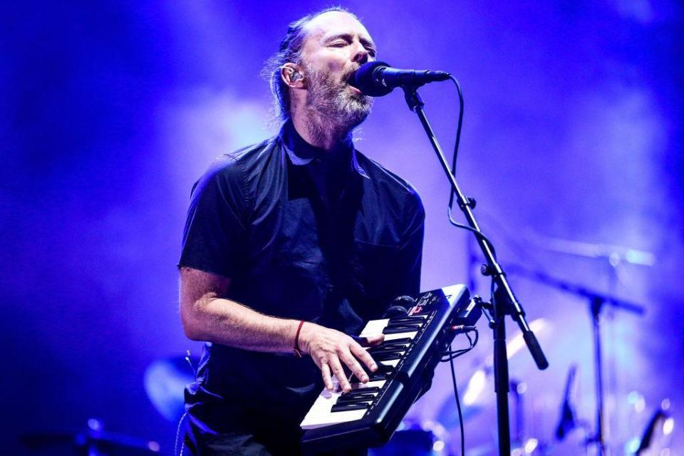 Radiohead frontman Thom Yorke performs at Coachella festival in April 2017 (Getty)