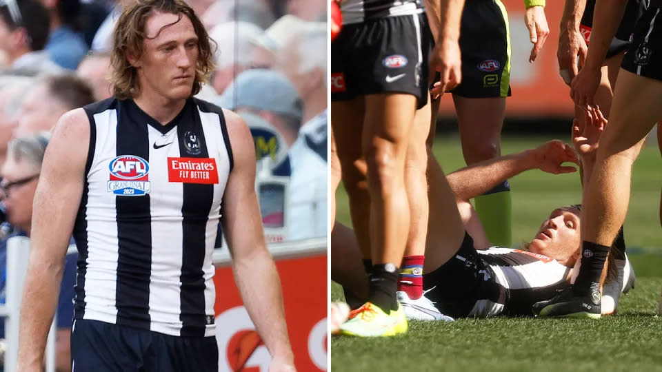 Nathan Murphy suffered a head knock that saw him subbed out of the AFL grand final. Image: Getty
