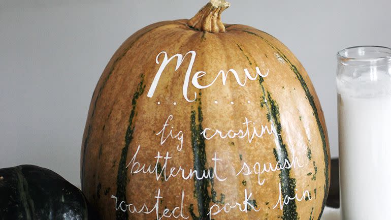 pumpkin menu thanksgiving centerpiece