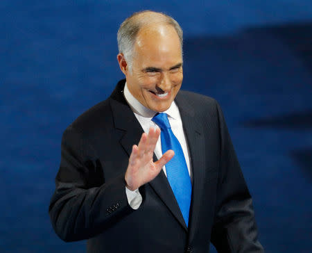 U.S. Senator Bob Casey Jr, (D-PA) waves after speaking at the Democratic National Convention in Philadelphia, Pennsylvania, U.S. July 25, 2016. REUTERS/Scott Audette/Files