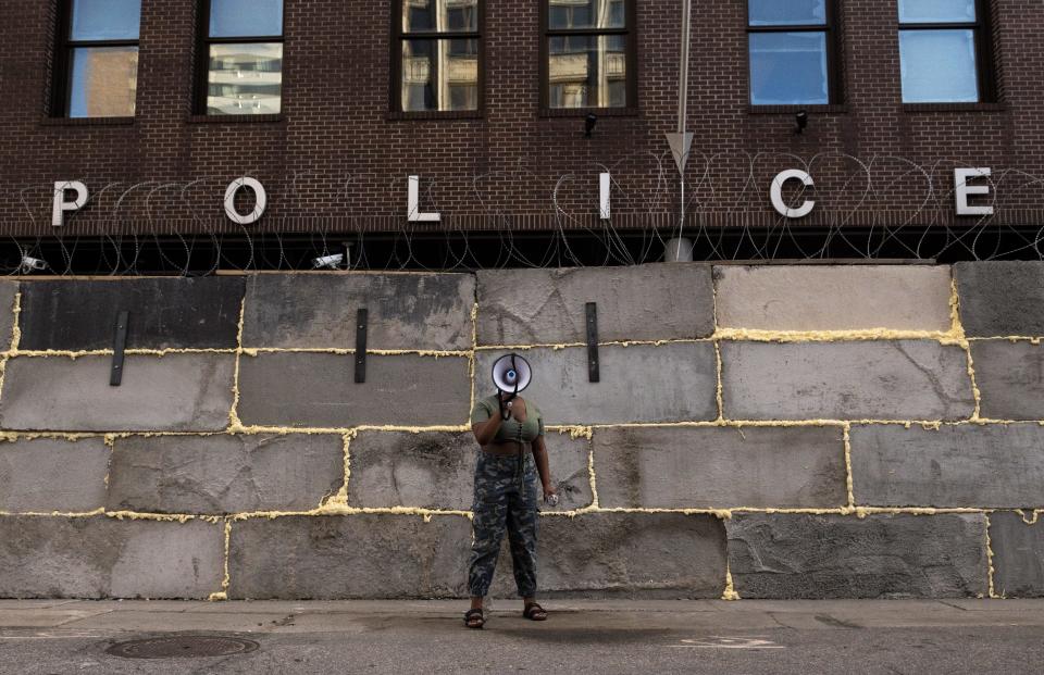 Protest outside a police precinct on June 11, 2020, in Minneapolis.