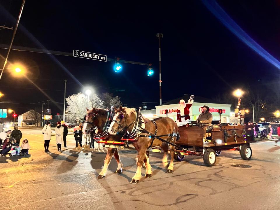 Santa coming to Bucyrus during the Christmas Parade 2023.