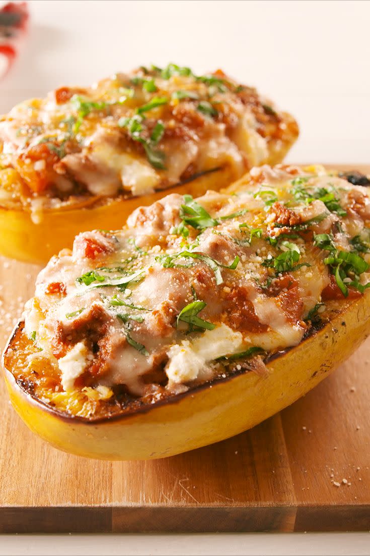 Lasagna Spaghetti Squash Boats