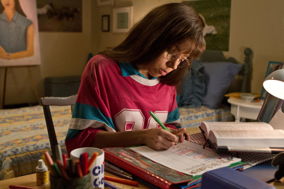 This film publicity image released by CBS Films shows Aubrey Plaza portraying Brandy Klark in a scene from "The To Do List." (AP Photo/CBS Films, Sam Urdank)
